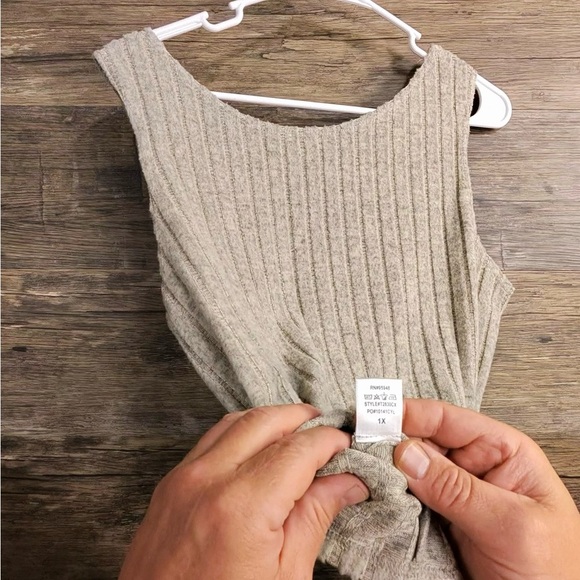 Cozy Casual Beige Ribbed Tank Top - Picture 7 of 9